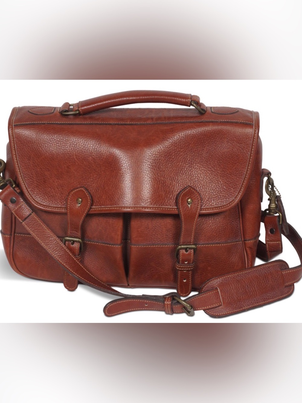Levenger Tusting Clipper Leather  Messenger Bag Made In England